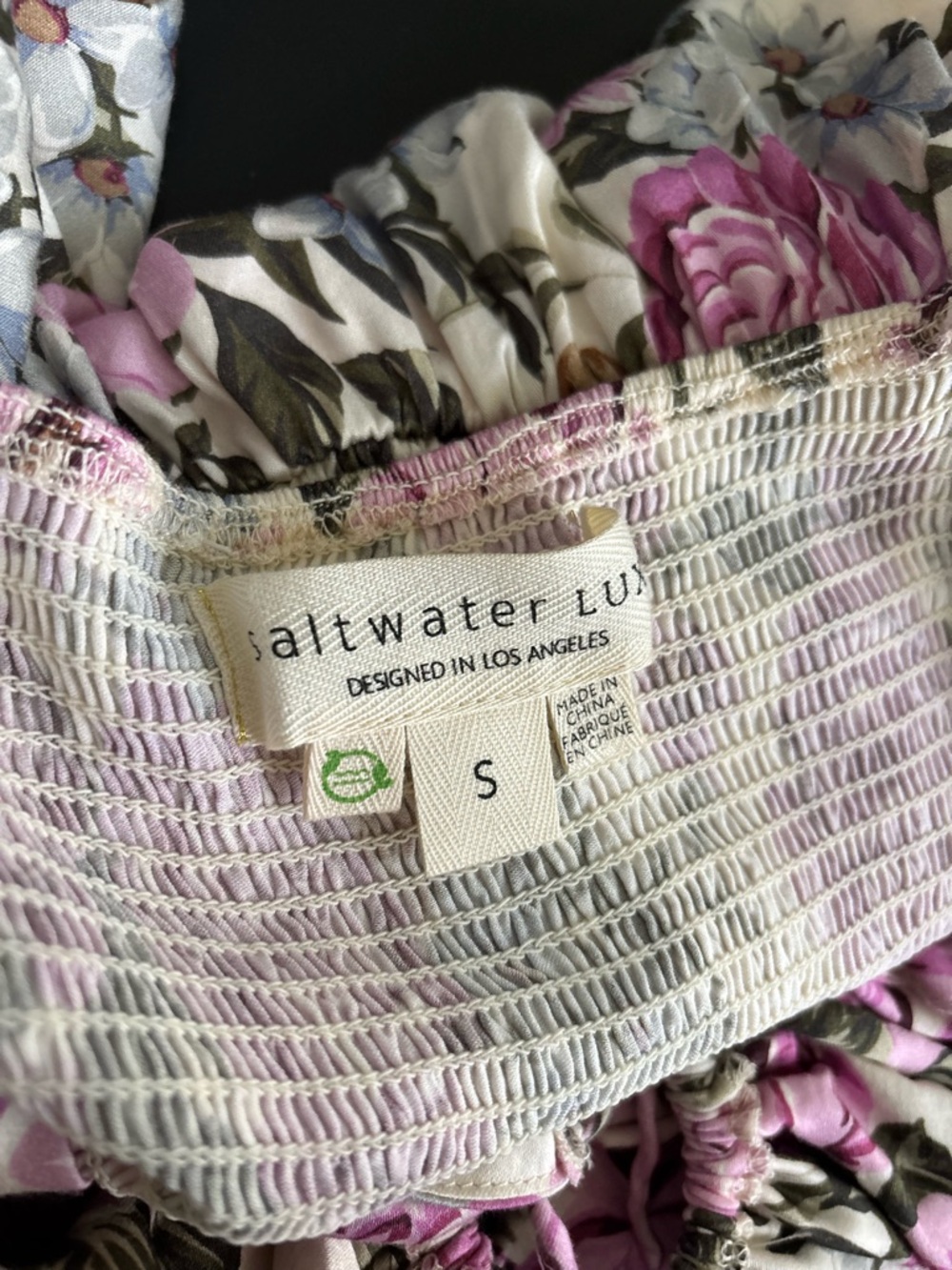 saltwater LUXE Pink Floral Square-Neck Tiered Mini Dress - Picture 7 of 7